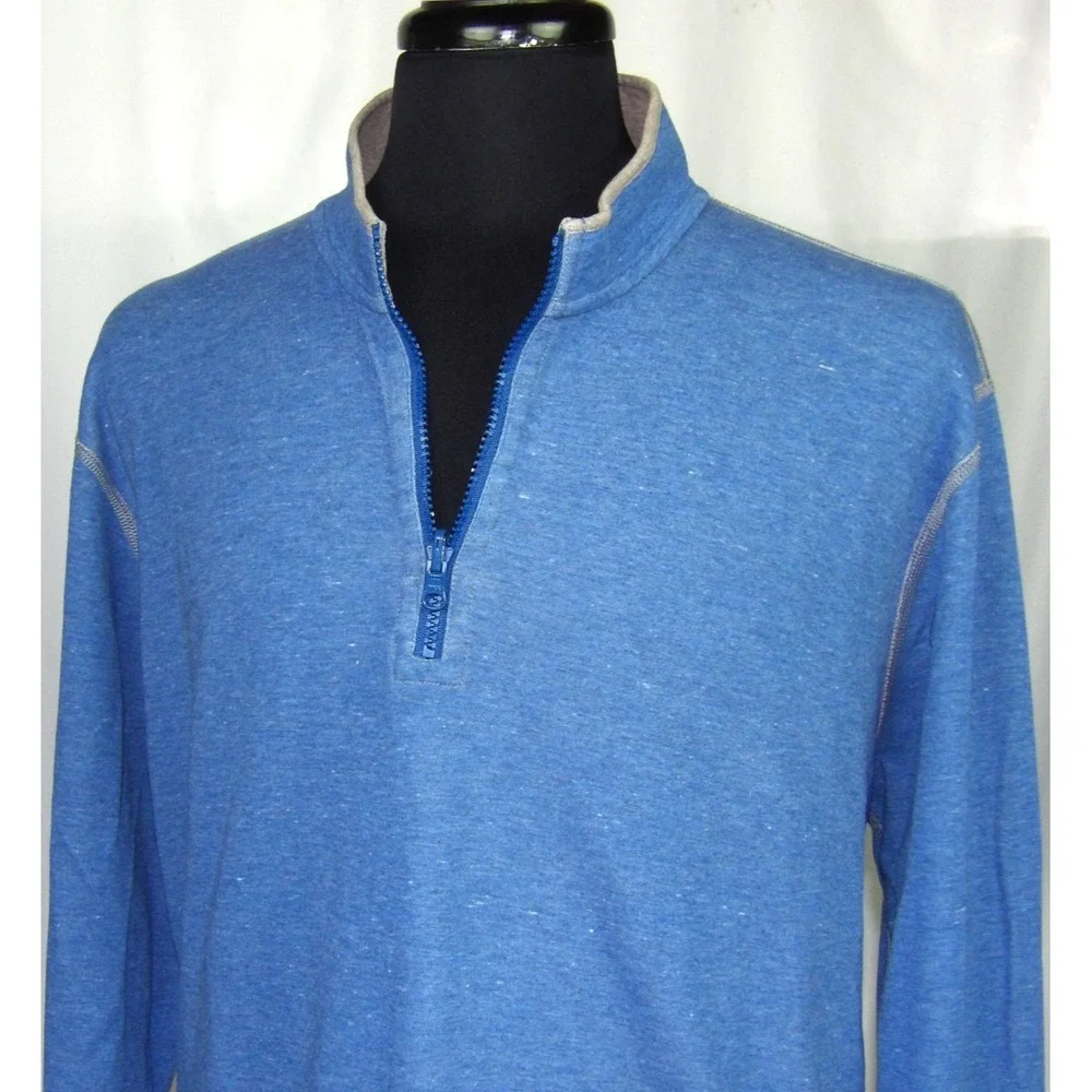 johnnie-O Reversible Light Weight Collared 1/4 Zip Knit Sweater Men's XXL